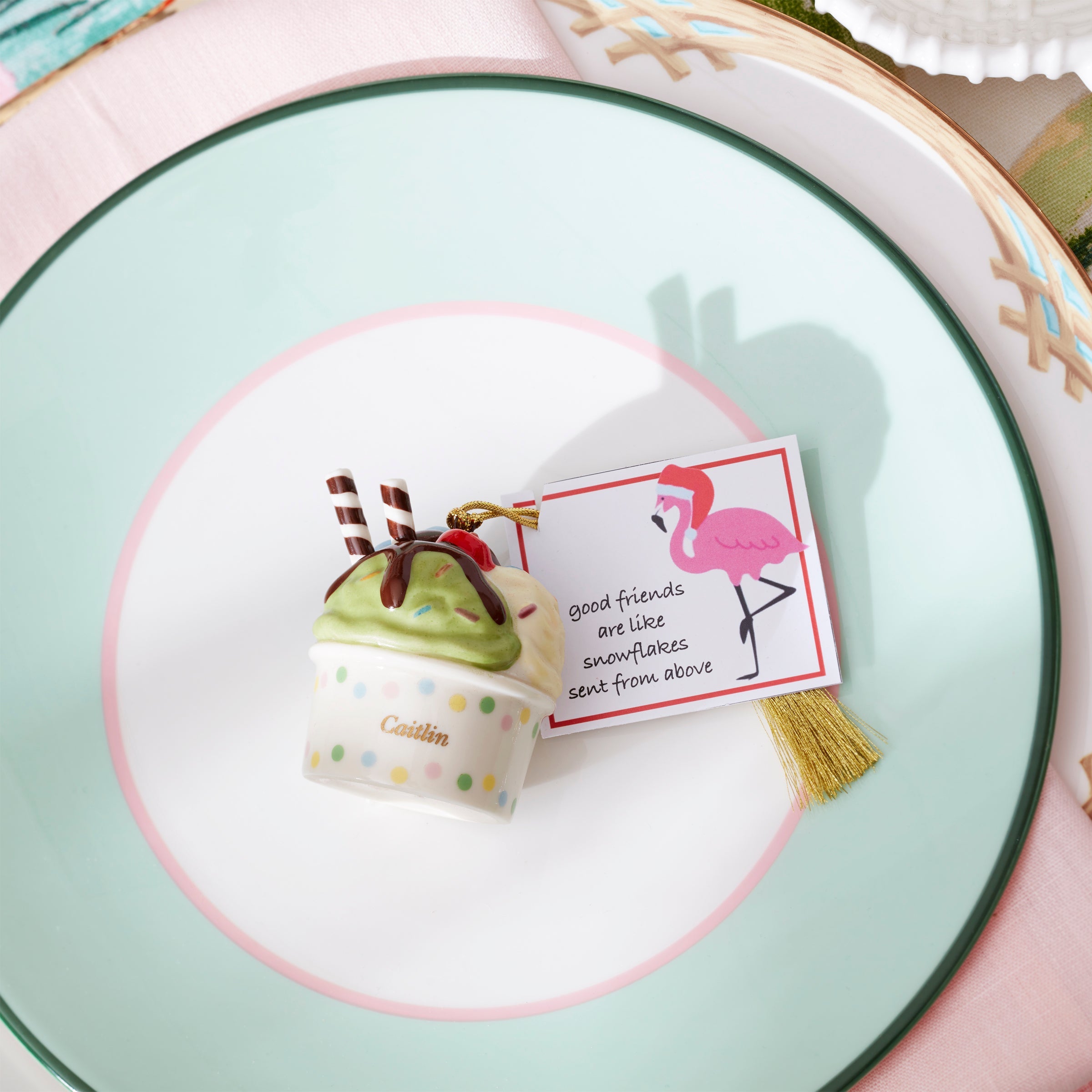 Tropical Bamboo Border Porcelain Dinner Plate - Image 7