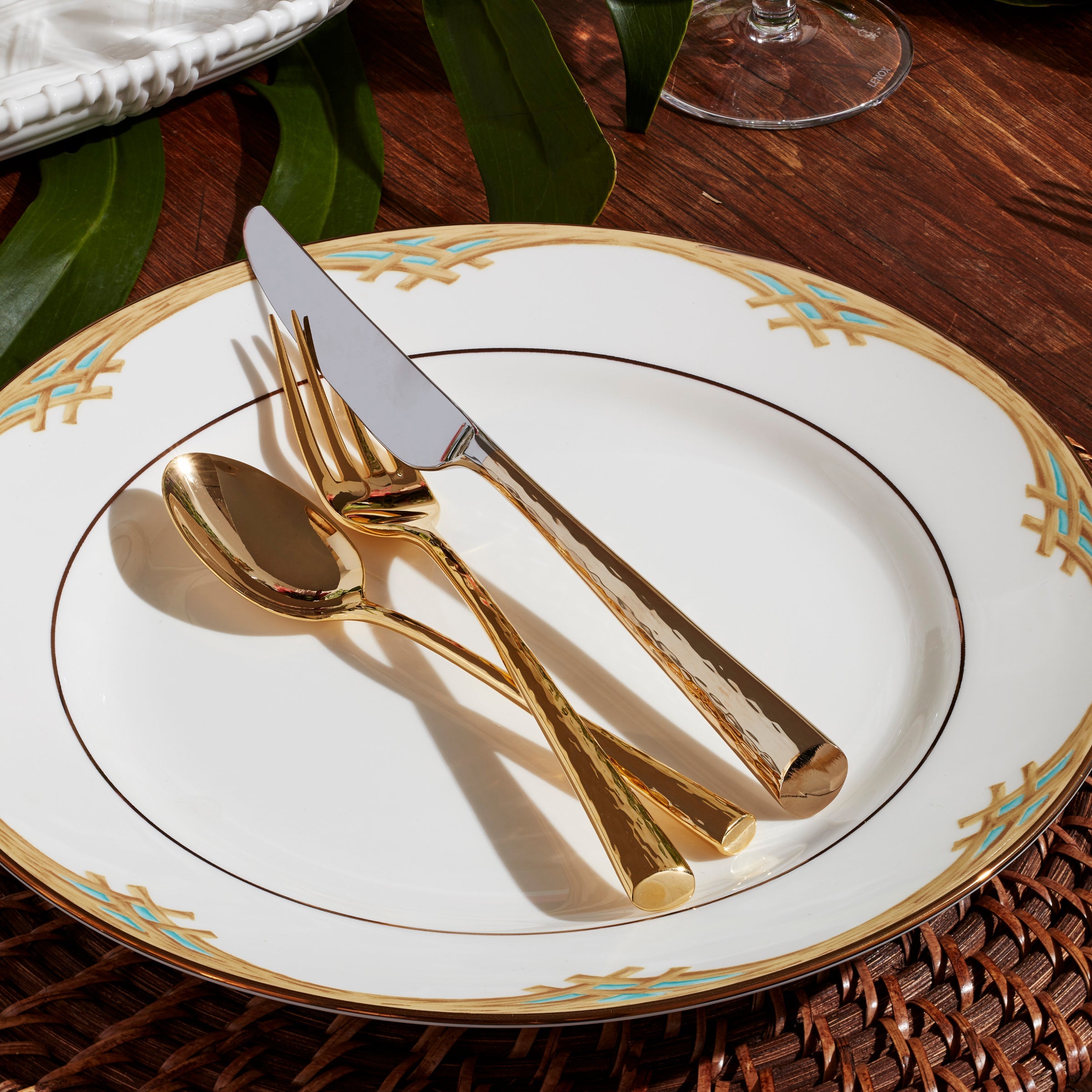 Tropical Bamboo Border Porcelain Dinner Plate - Image 8