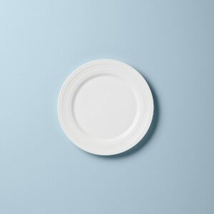 White Corrugated Rim Dinner Plate