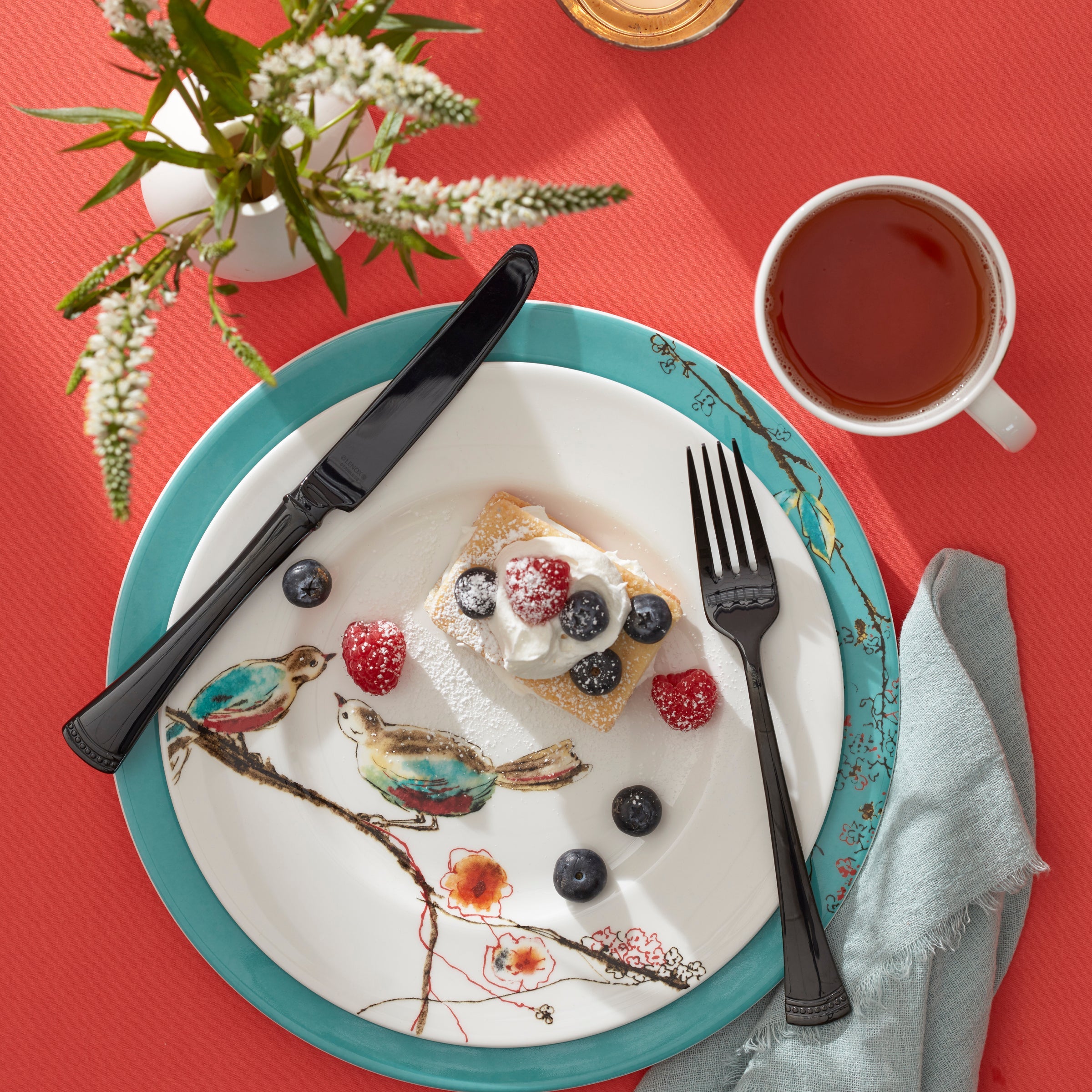 Bird & Blossom Porcelain Dinner Plate - Image 3