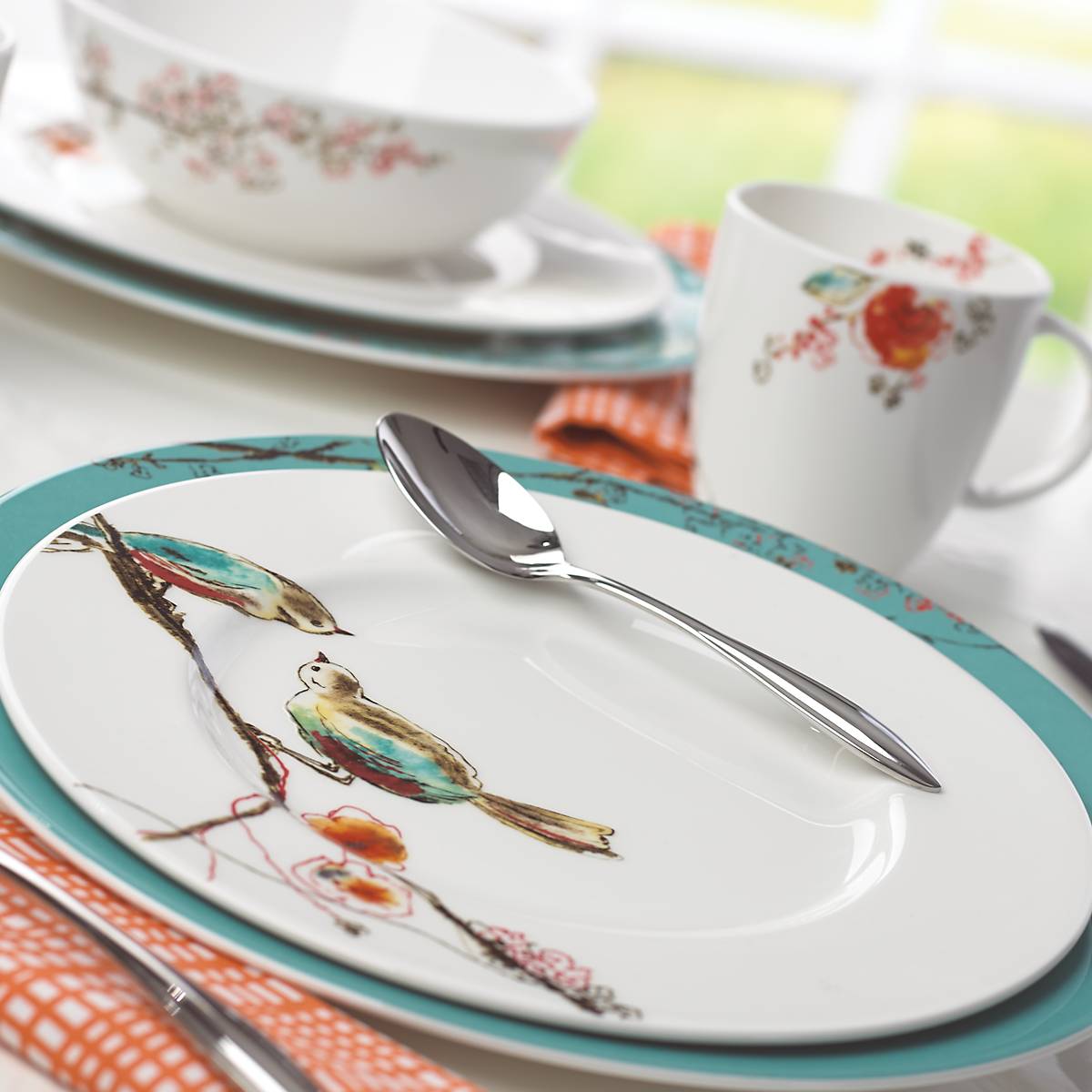 Bird & Blossom Porcelain Dinner Plate - Image 4