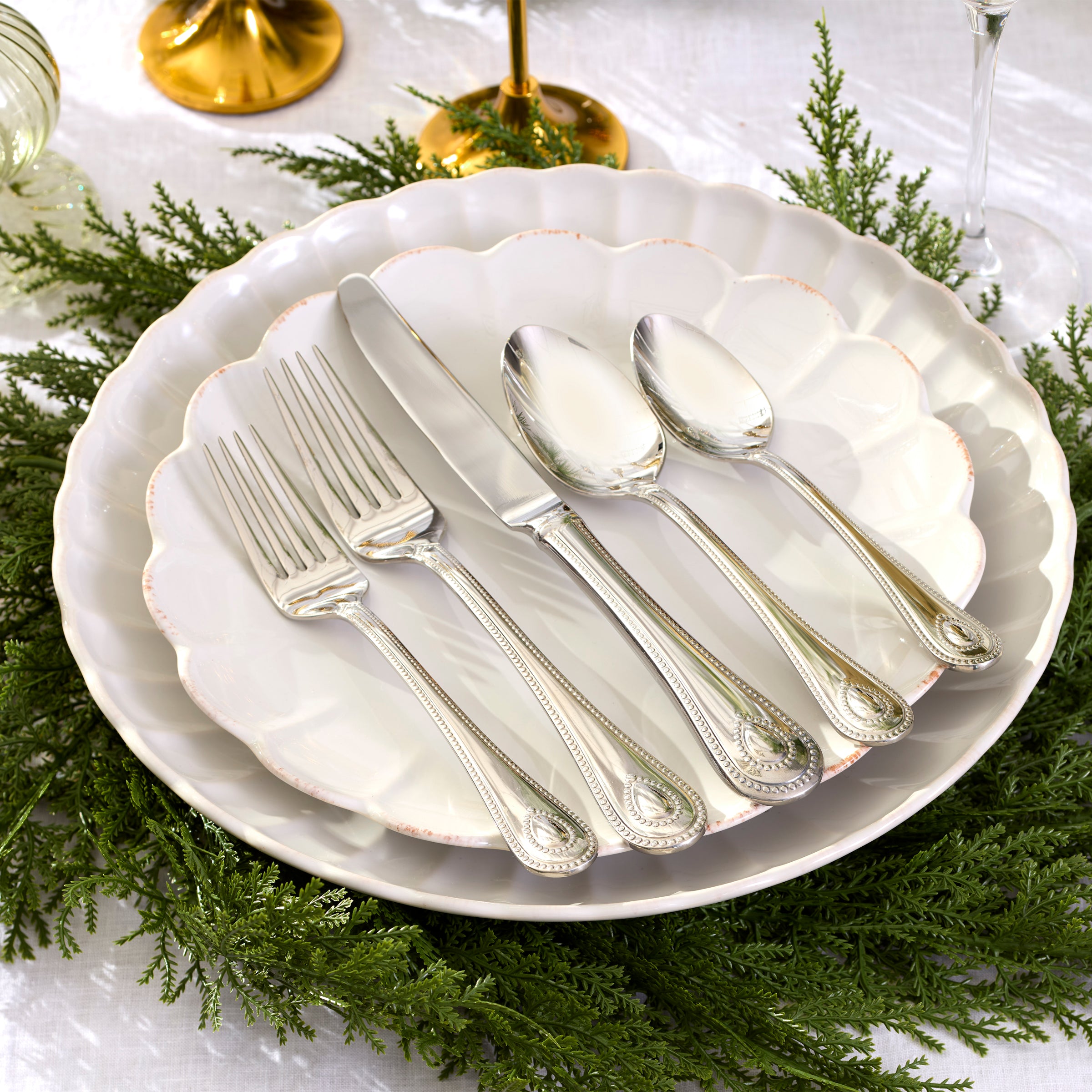 Blush Gold Rim Coupe Salad Decorative Plates - Image 6