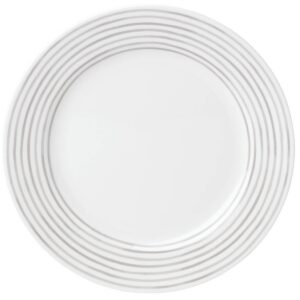 Gray Vertical Stripe Dinner Plate