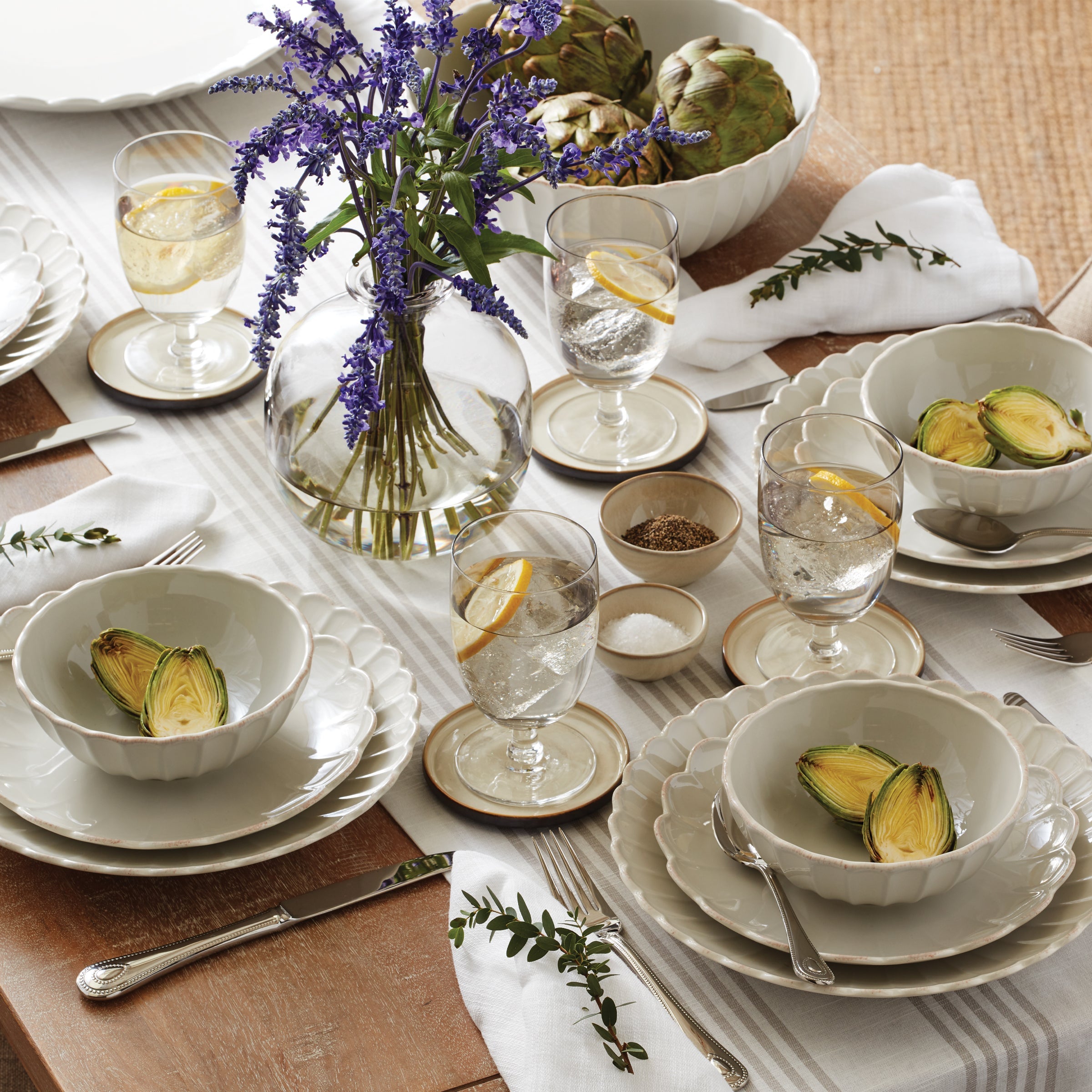 Blush Gold Rim Coupe Salad Decorative Plates - Image 14
