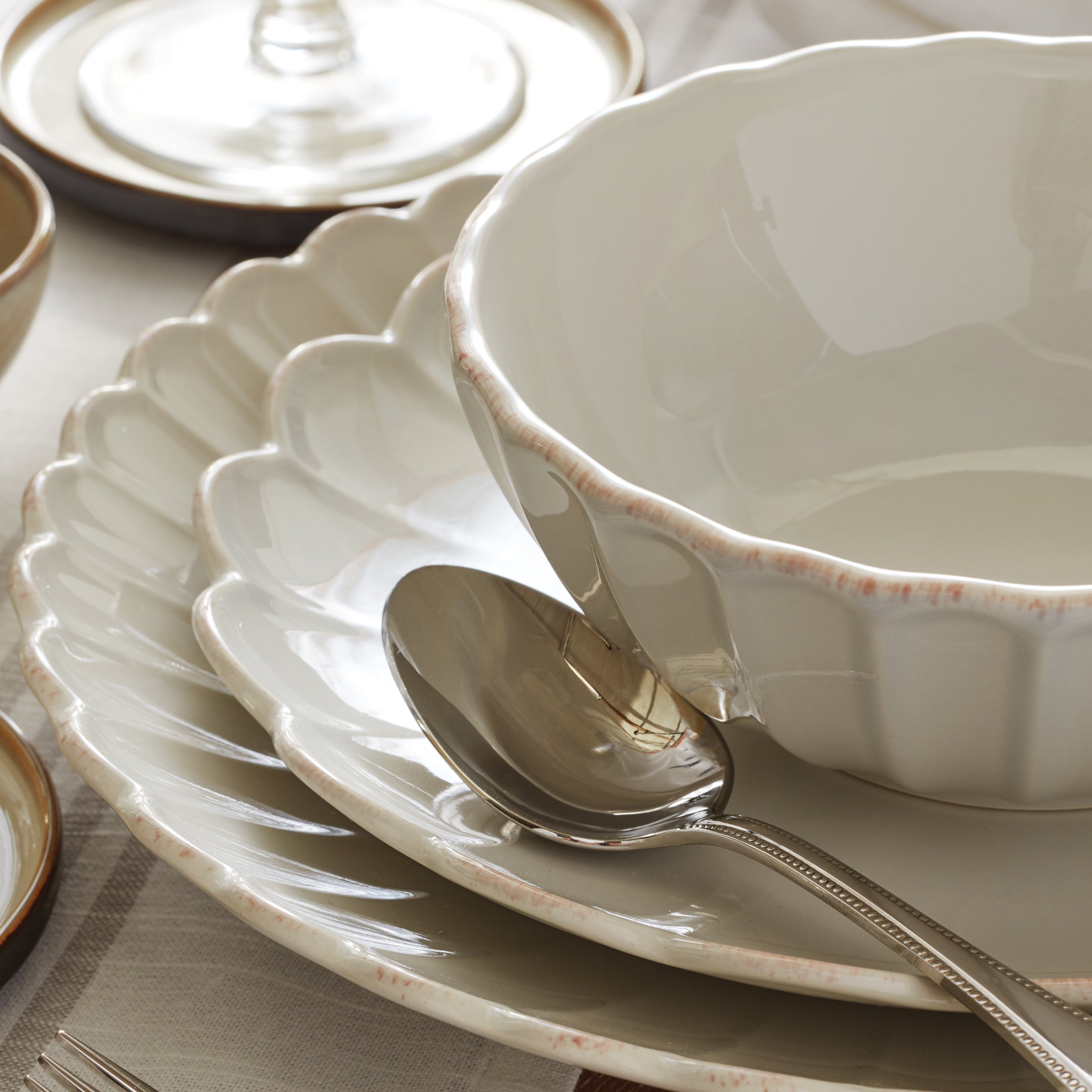 Blush Gold Rim Coupe Salad Decorative Plates - Image 13