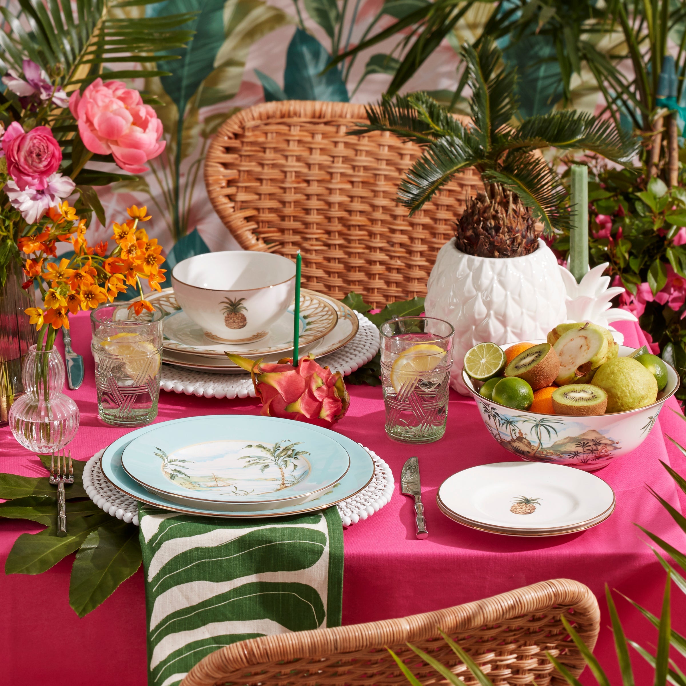Tropical Palm Border Porcelain Dinner Plate - Image 5