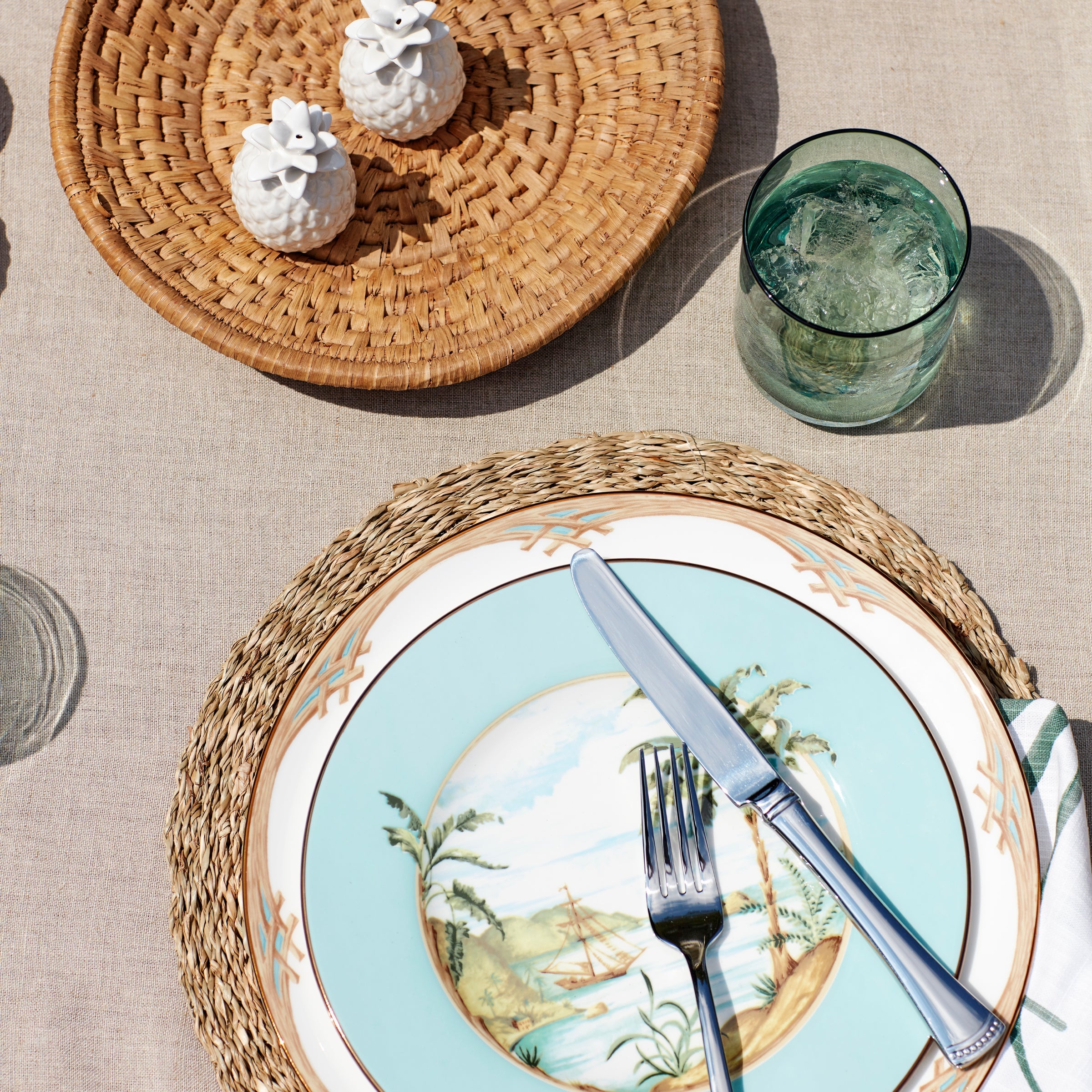 Tropical Bamboo Border Porcelain Dinner Plate - Image 11
