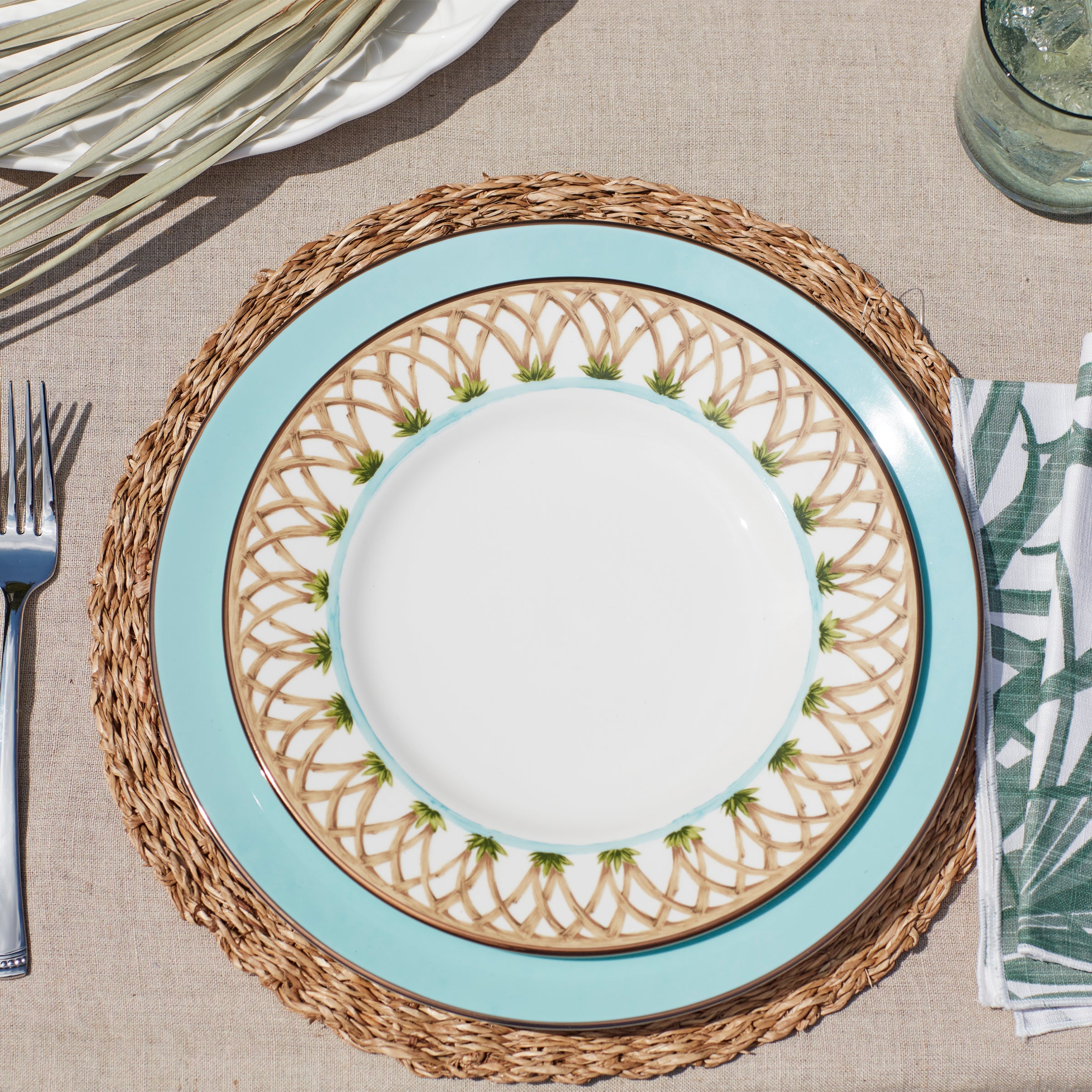 Tropical Palm Border Porcelain Dinner Plate - Image 7