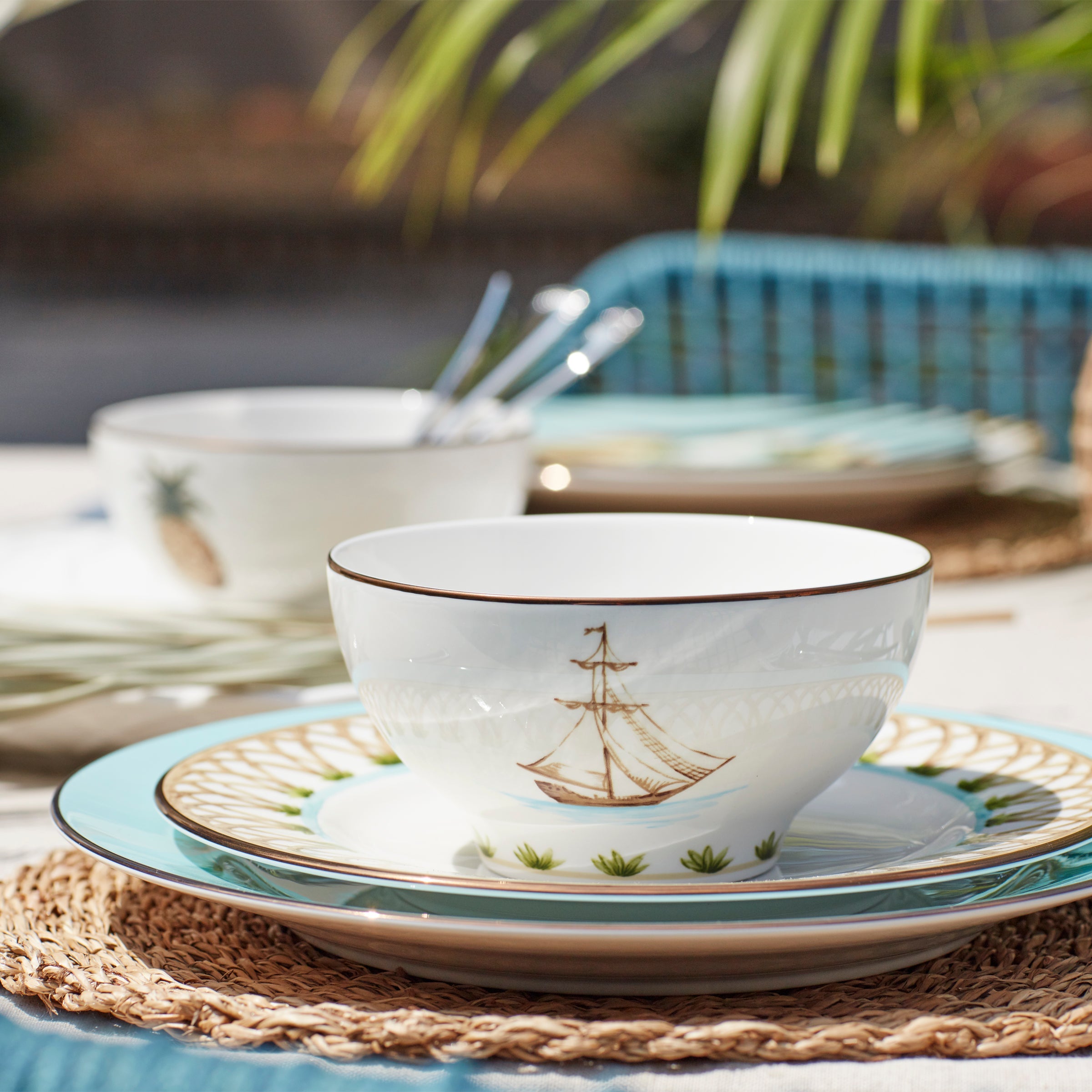 Tropical Palm Border Porcelain Dinner Plate - Image 8