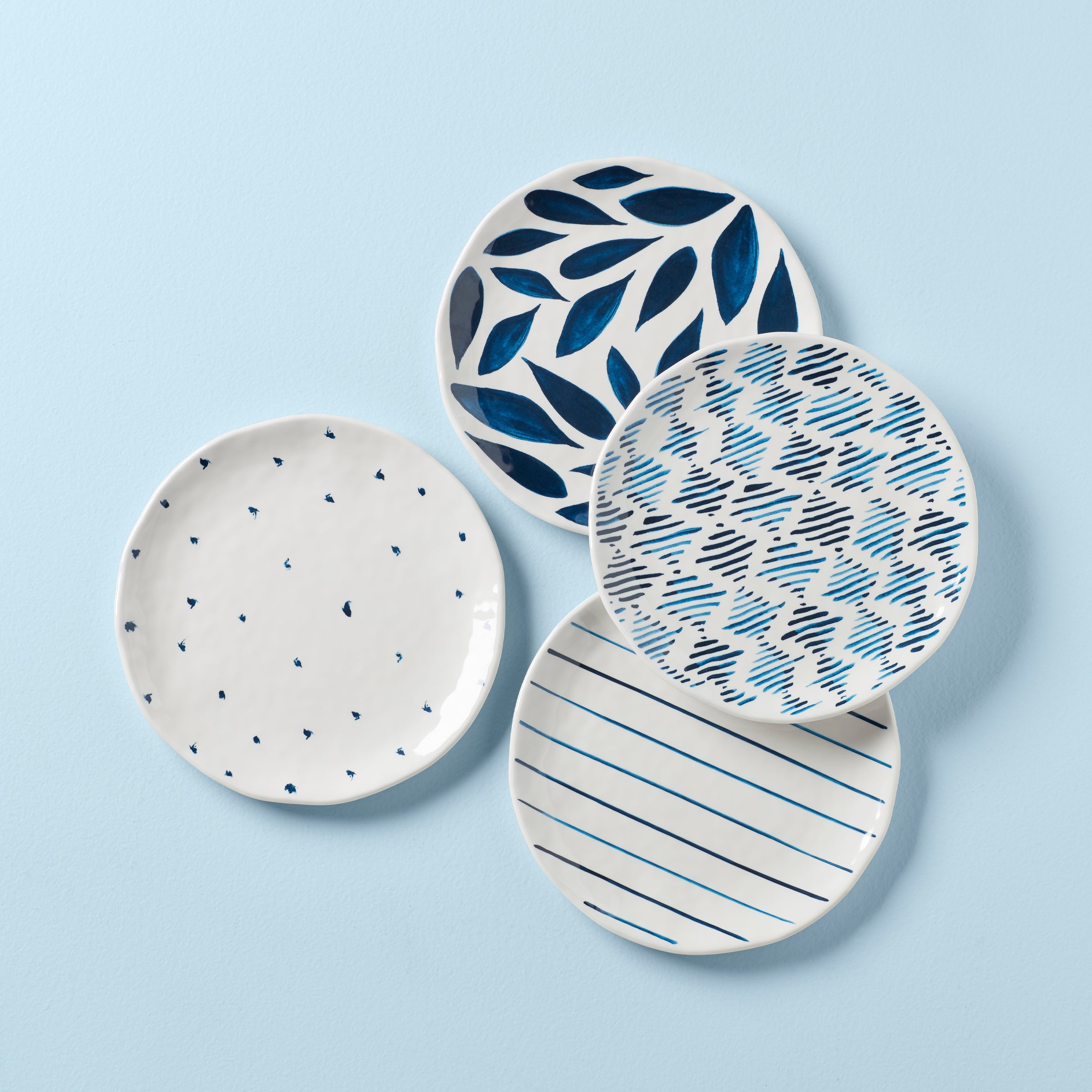 Polka Dot Accent Decorative Plates, Set of 4