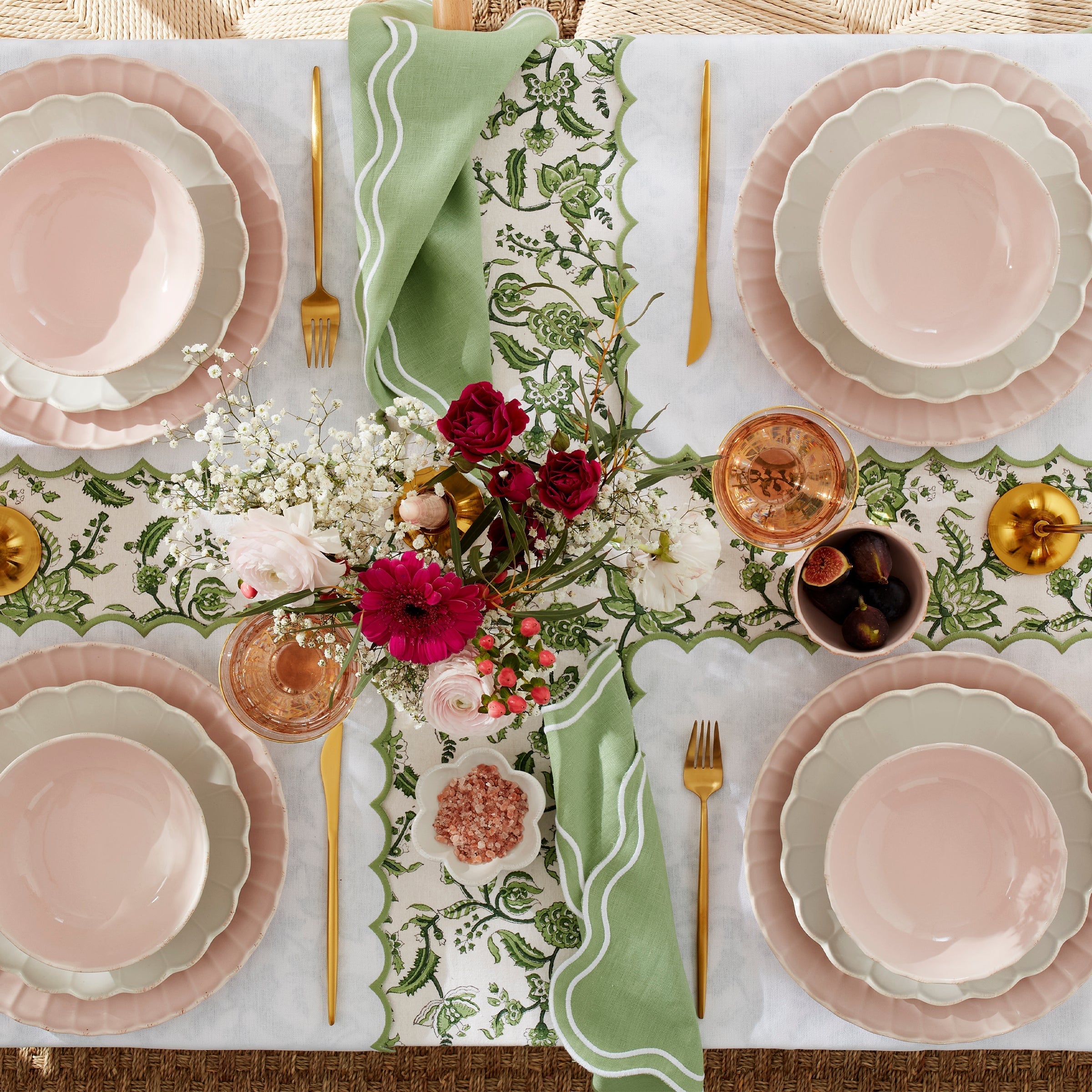 Blush Gold Rim Coupe Salad Decorative Plates - Image 3