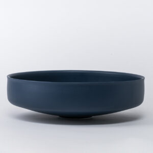 Large Twilight Blue Wide Matte Serving Bowl