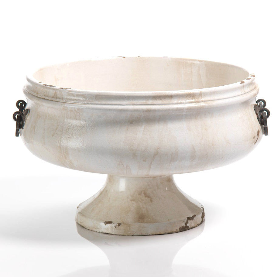 Pedestal Bowl with Iron Handles - Image 2