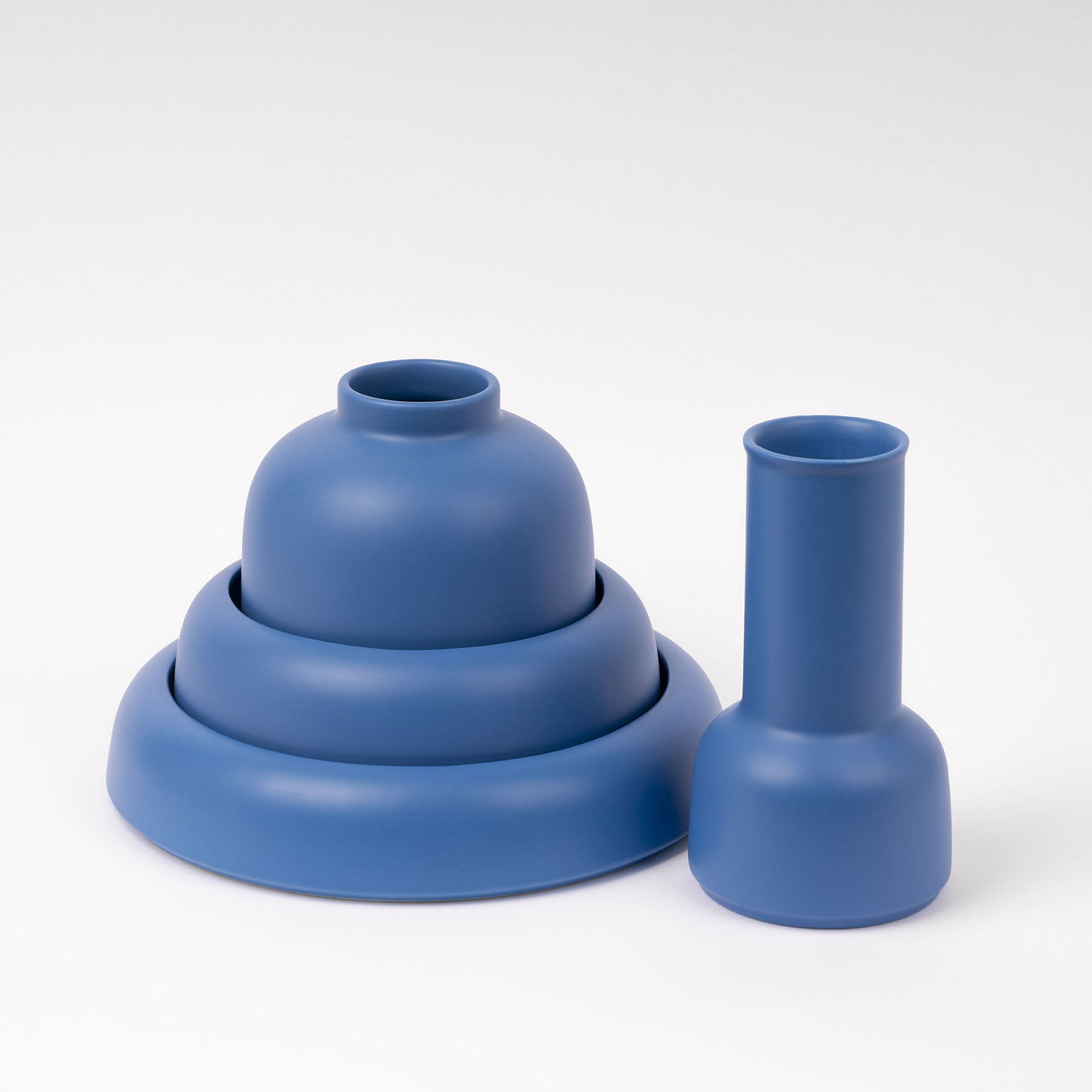 Large Electric Blue Low-Profile Centerpiece Bowl - Image 5