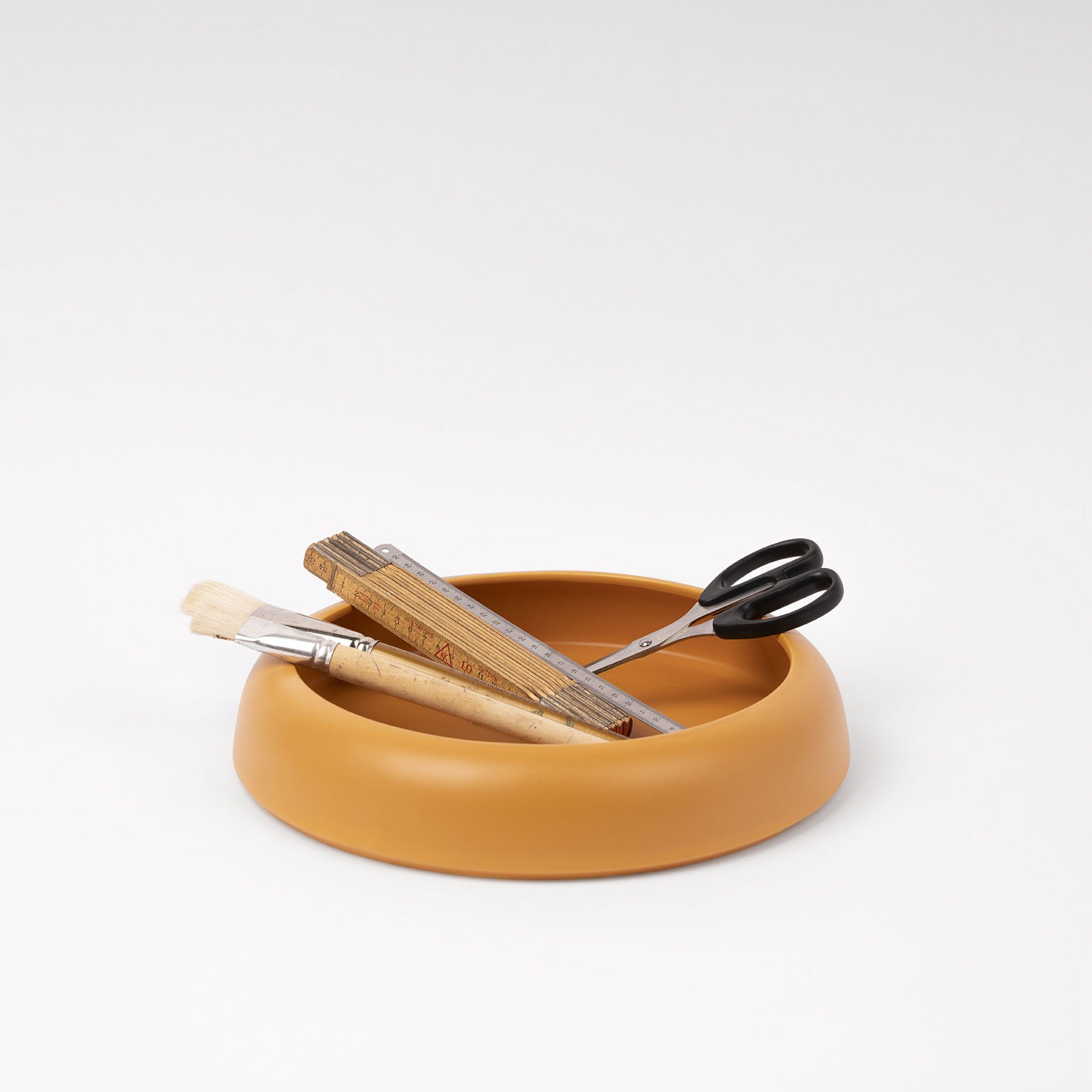 Large Mustard Low-Profile Centerpiece Bowl - Image 3