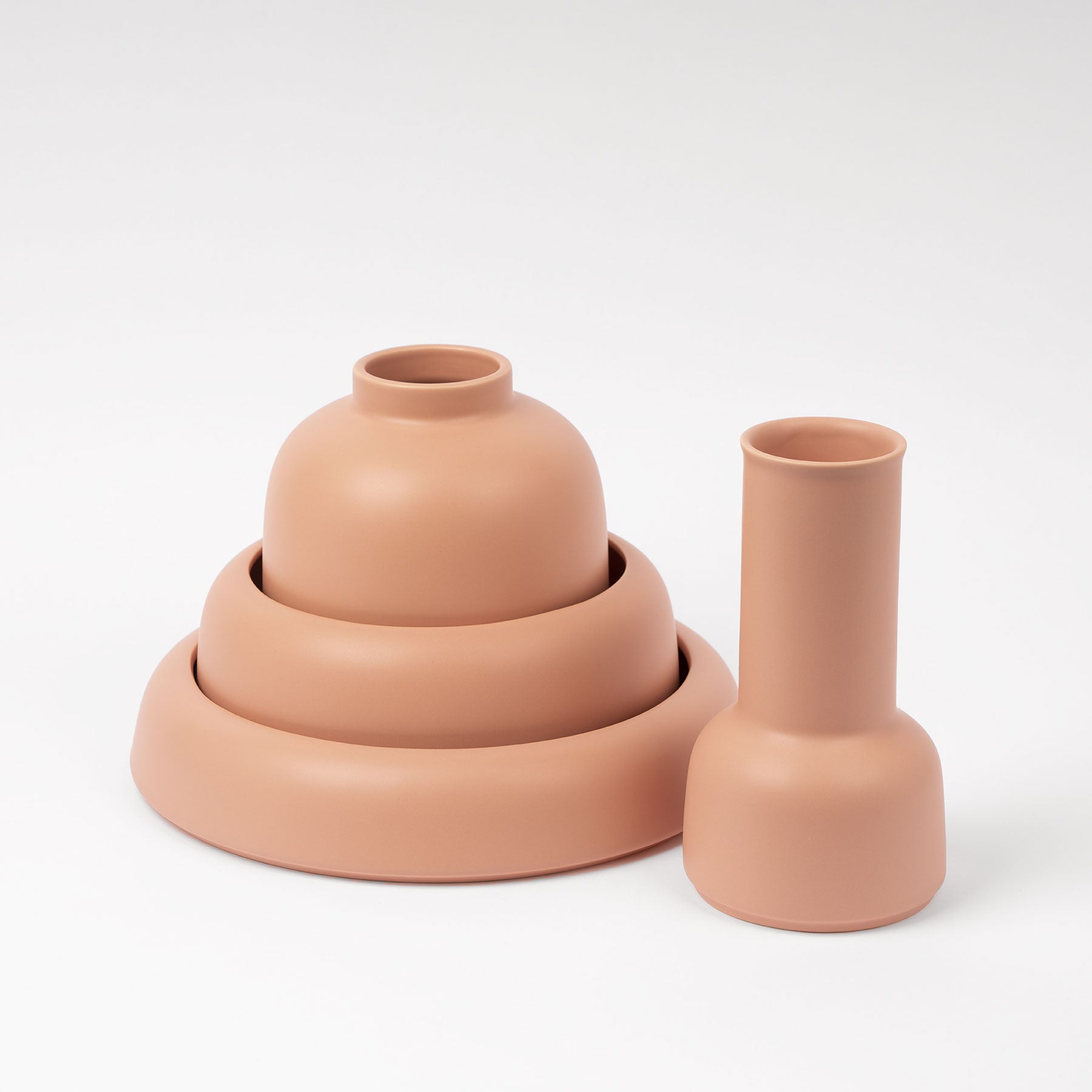 Large Pink Nude Low-Profile Centerpiece Bowl - Image 5