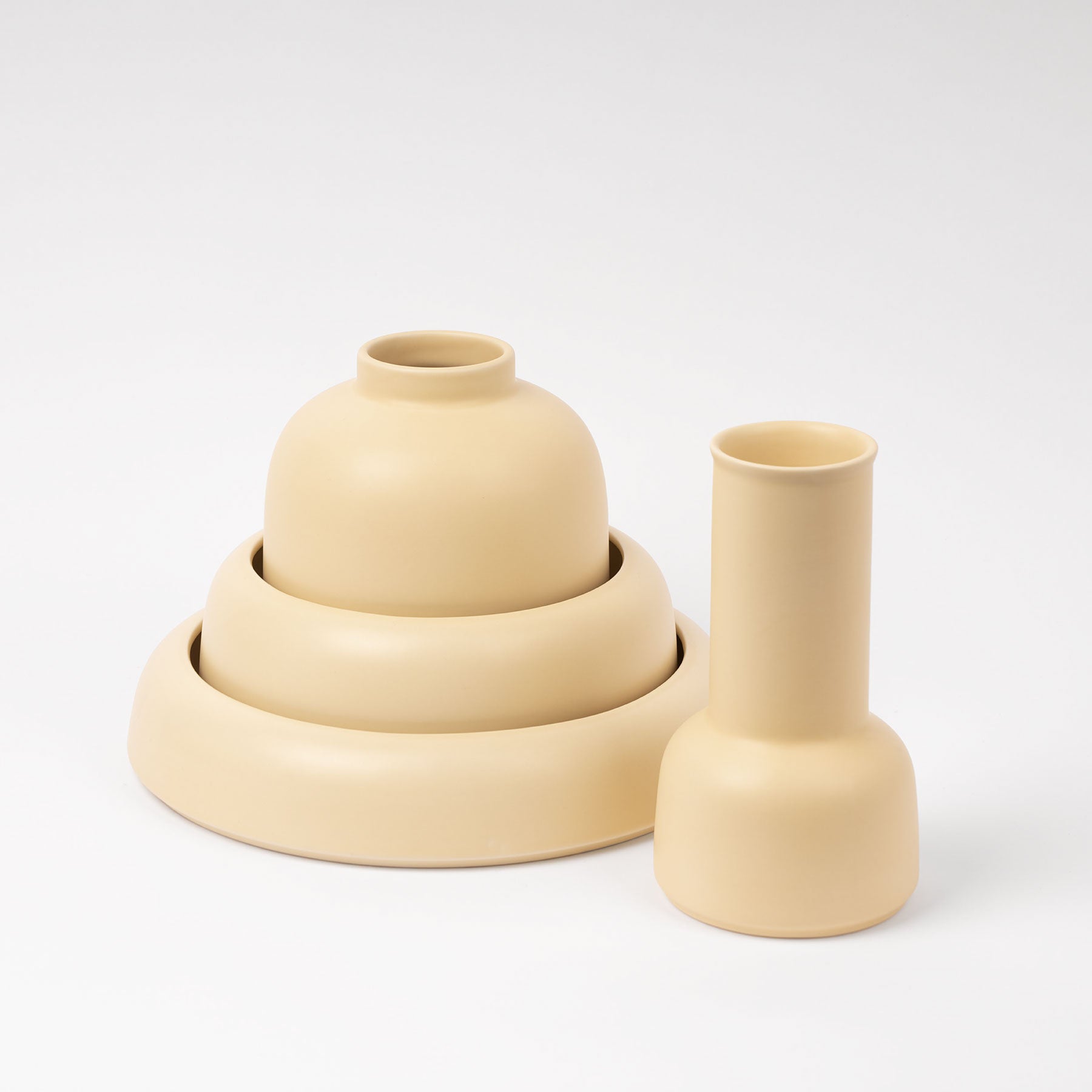Large Soft Yellow Low-Profile Centerpiece Bowl - Image 5