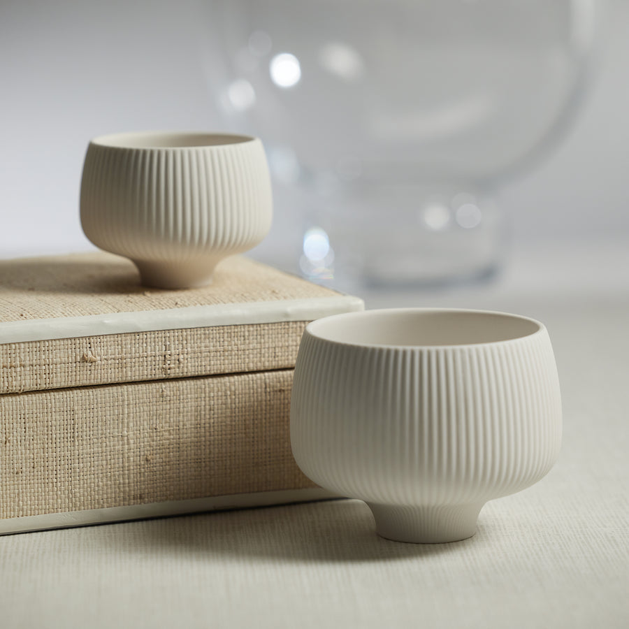 Matte White Ridged Condiment Bowl - Image 3