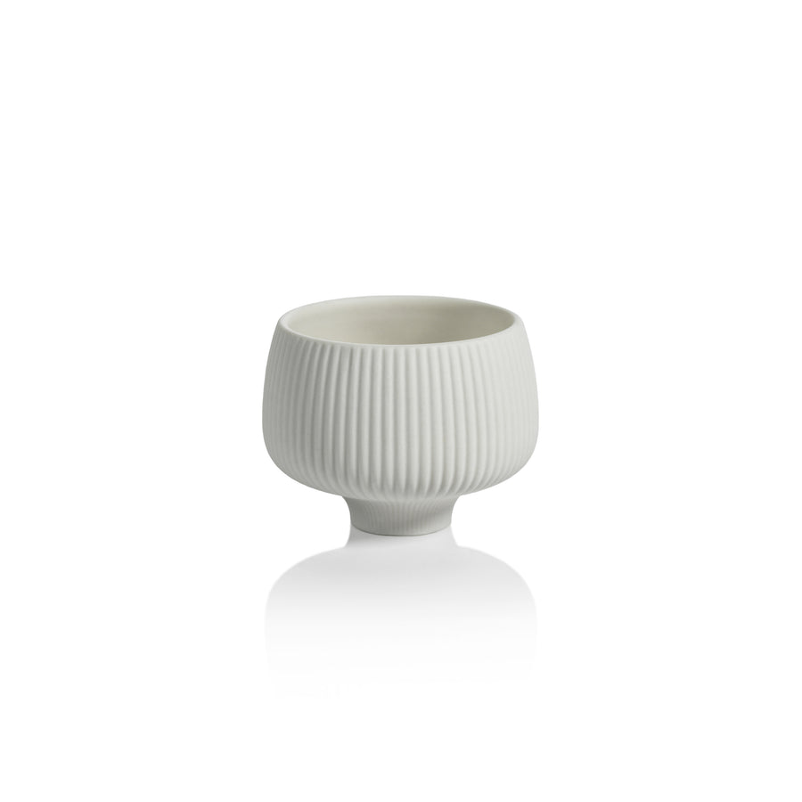 Matte White Ridged Condiment Bowl