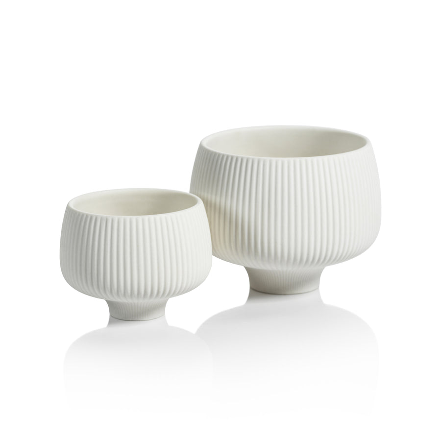 Matte White Ridged Condiment Bowl - Image 4