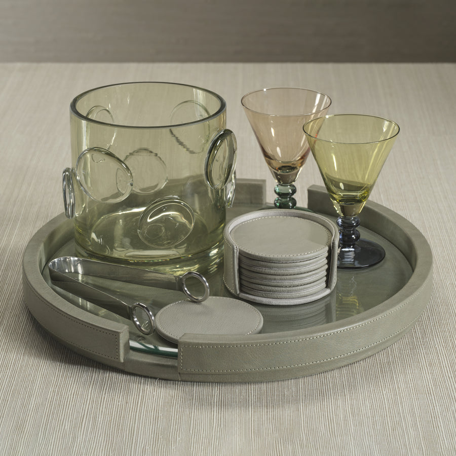 Gray Leather Drink Coasters - Set of 8 - Image 4