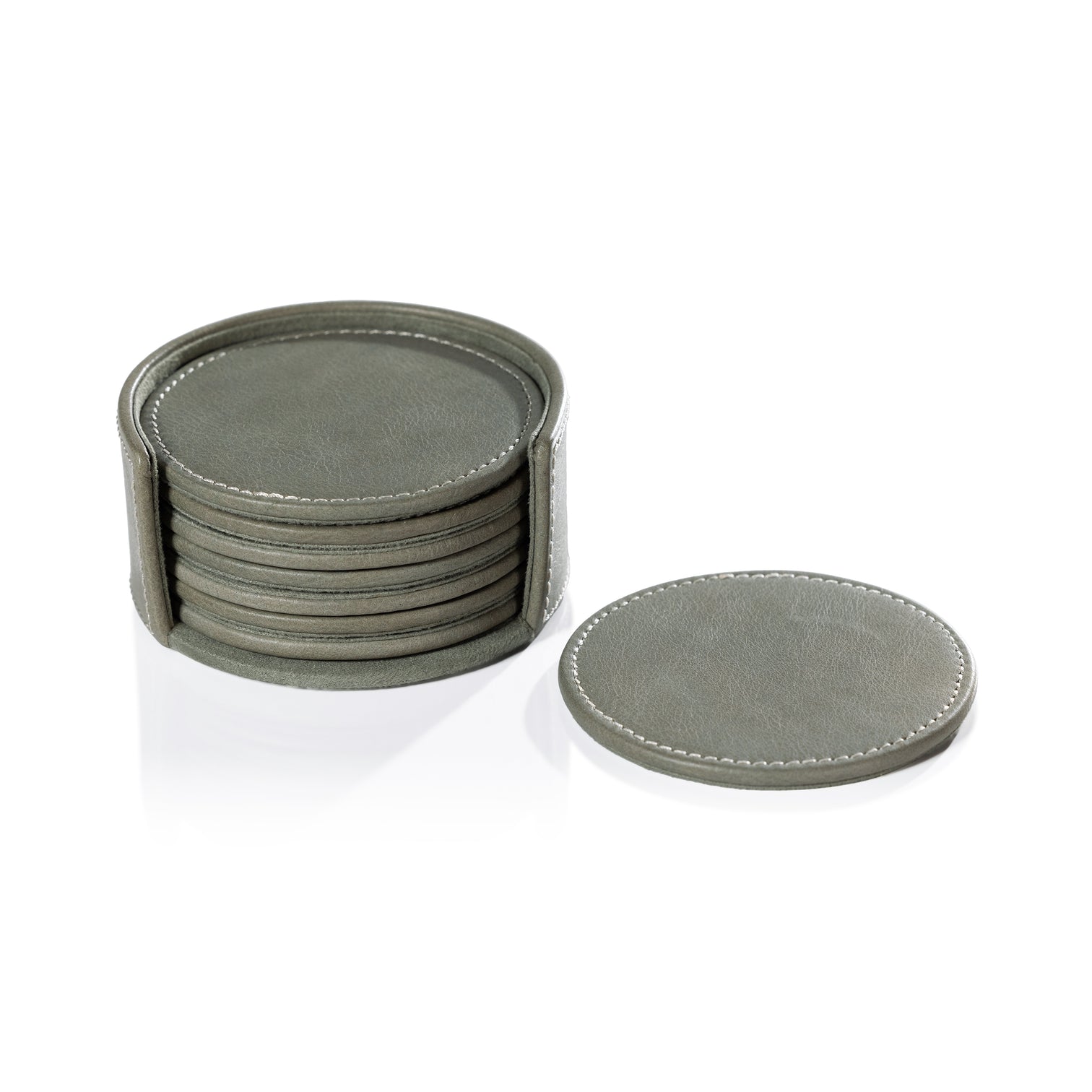 Sage Leather Drink Coasters - Set of 8 - Image 2
