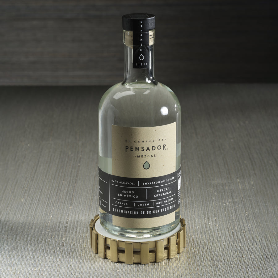 Metal Bottle Coaster with Marble Base