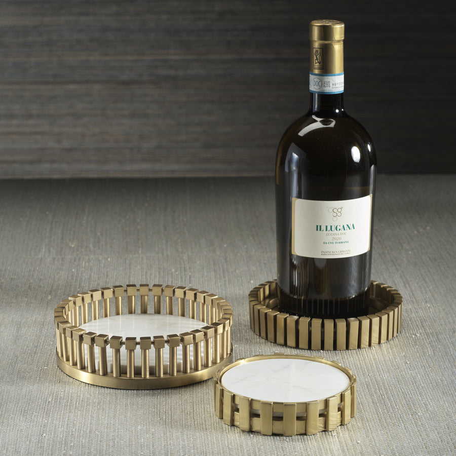 Metal Bottle Coaster with Marble Base - Image 4