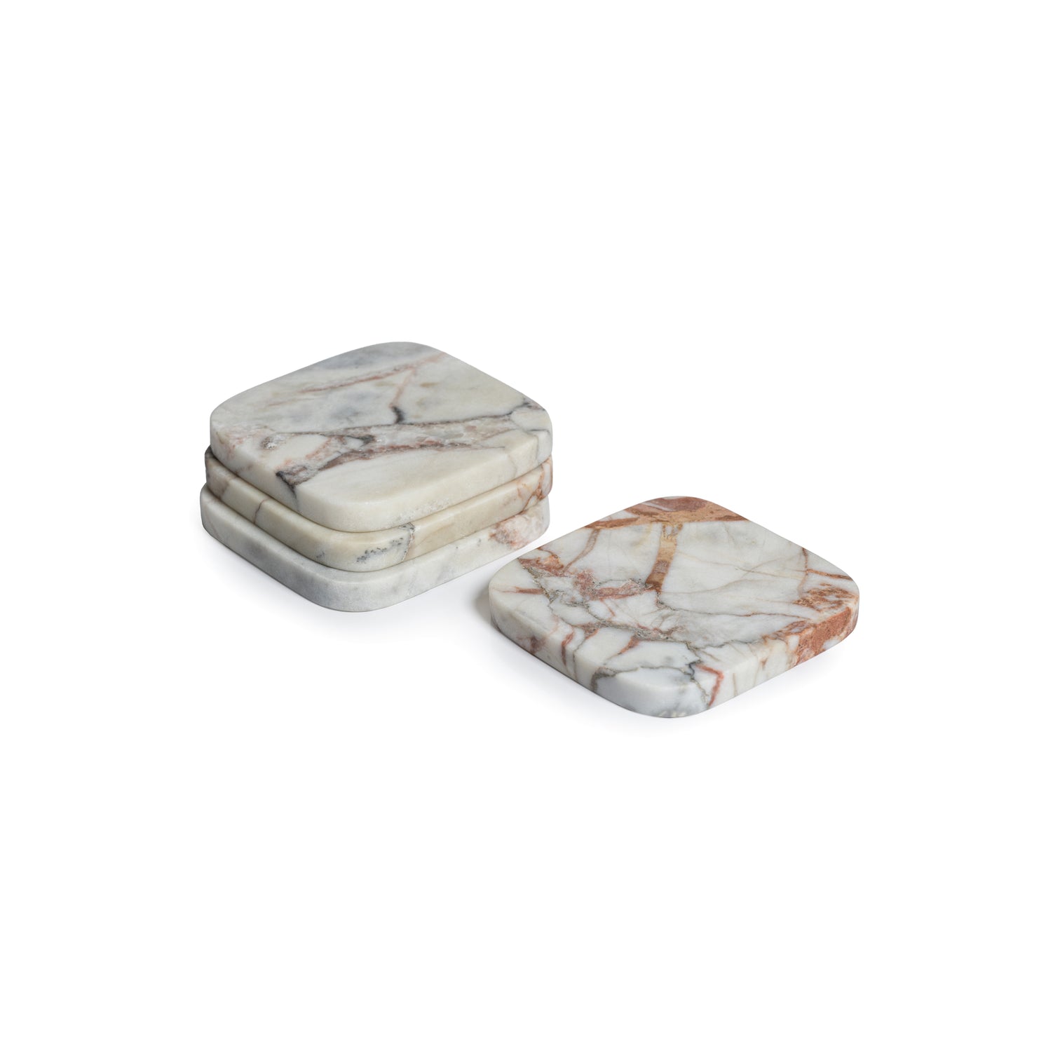 Red Marble Coasters - Set of 4 - Image 2