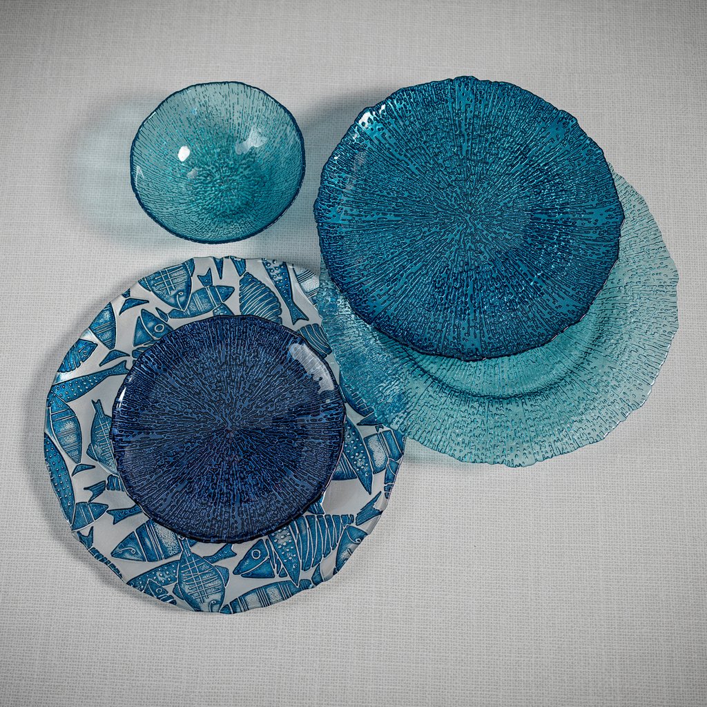 Blue Coastal Glass Tableware Collection - Image 2